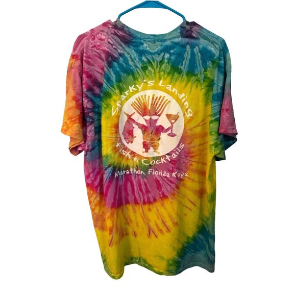 COLORTONE • Sparky's Landing Marathon Florida Keys Tie Dye Tee Short Sleeve L - Picture 4 of 10